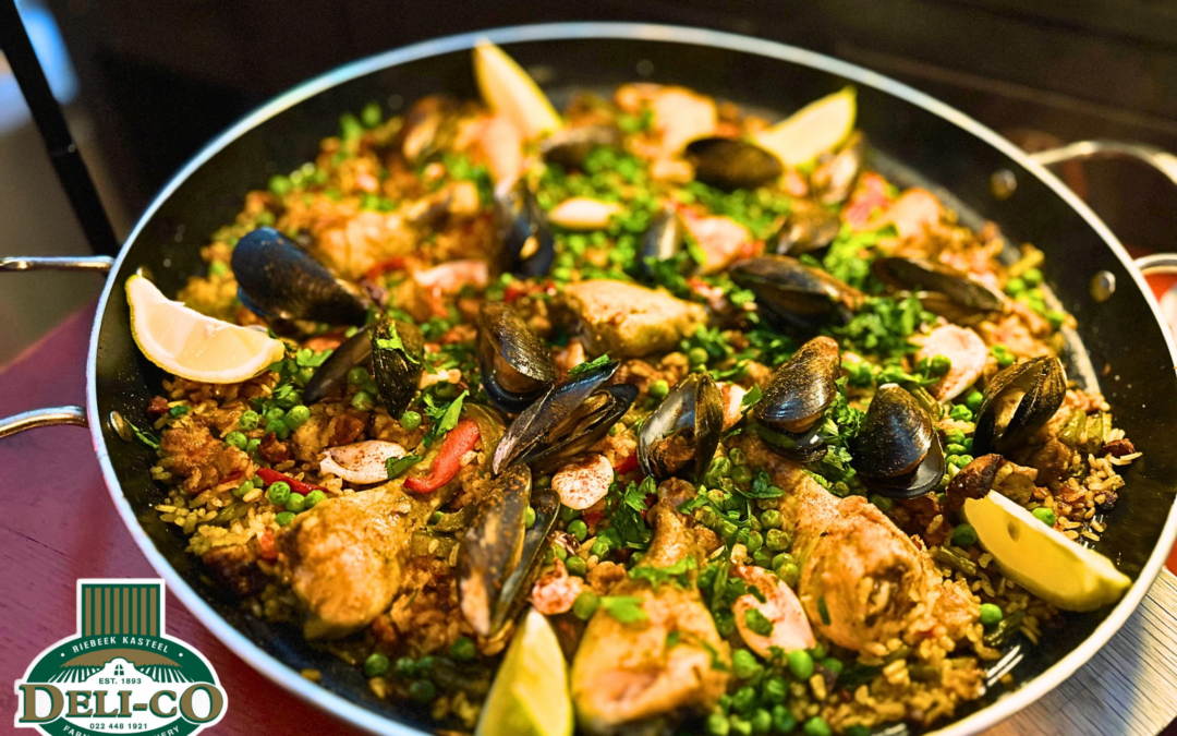 Naweekspyskaart met Deli-co: Paella (gegeurde rys met hoender en seekos)